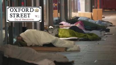 Zeci de români dorm pe Oxford Street